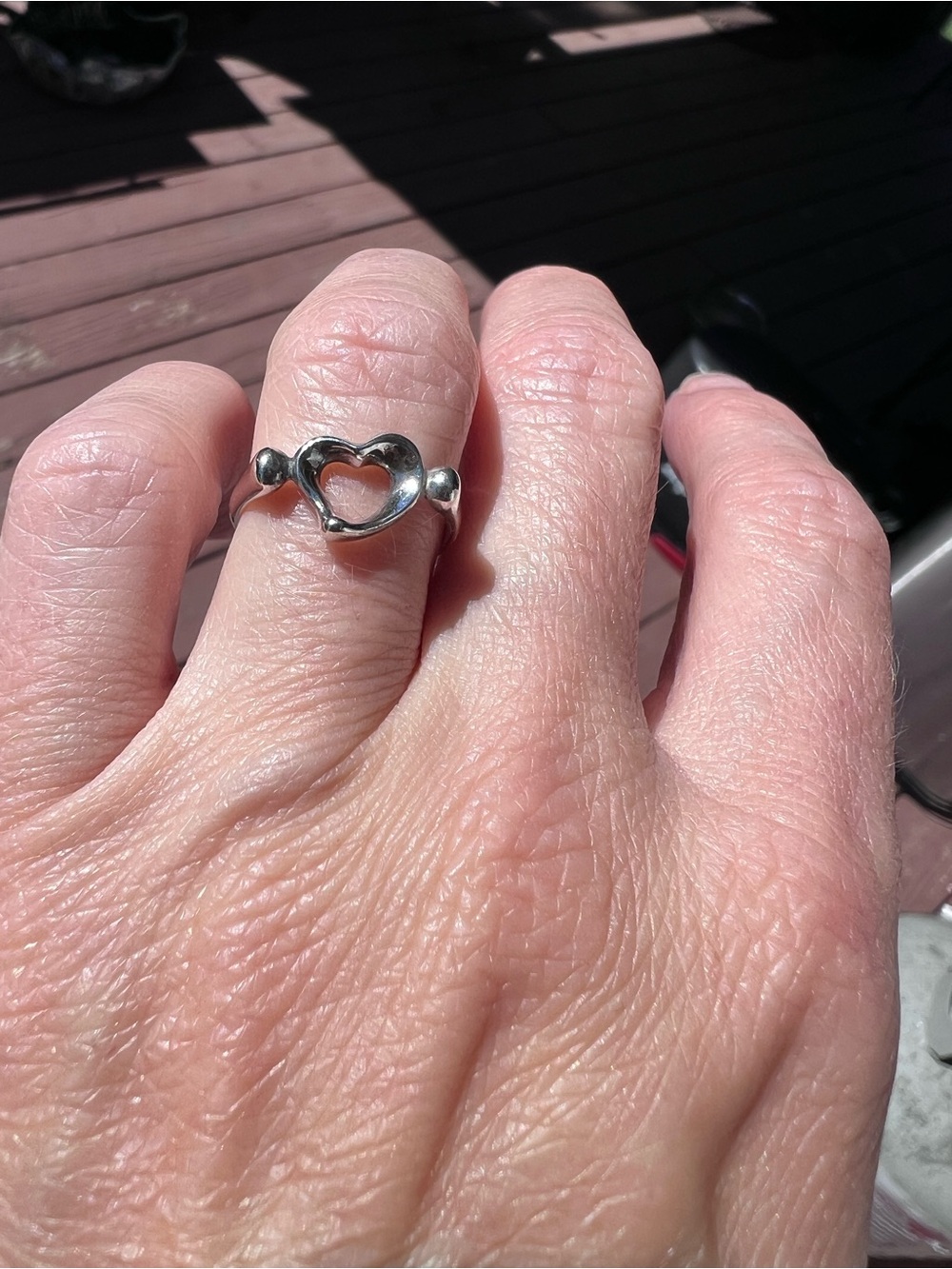 Tiffany & Co. Elsa Peretti Sterling Silver
Open Heart Ring